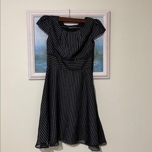 Pink Sheila Black  Short Sleeve Flare Mini Knee Dress size M